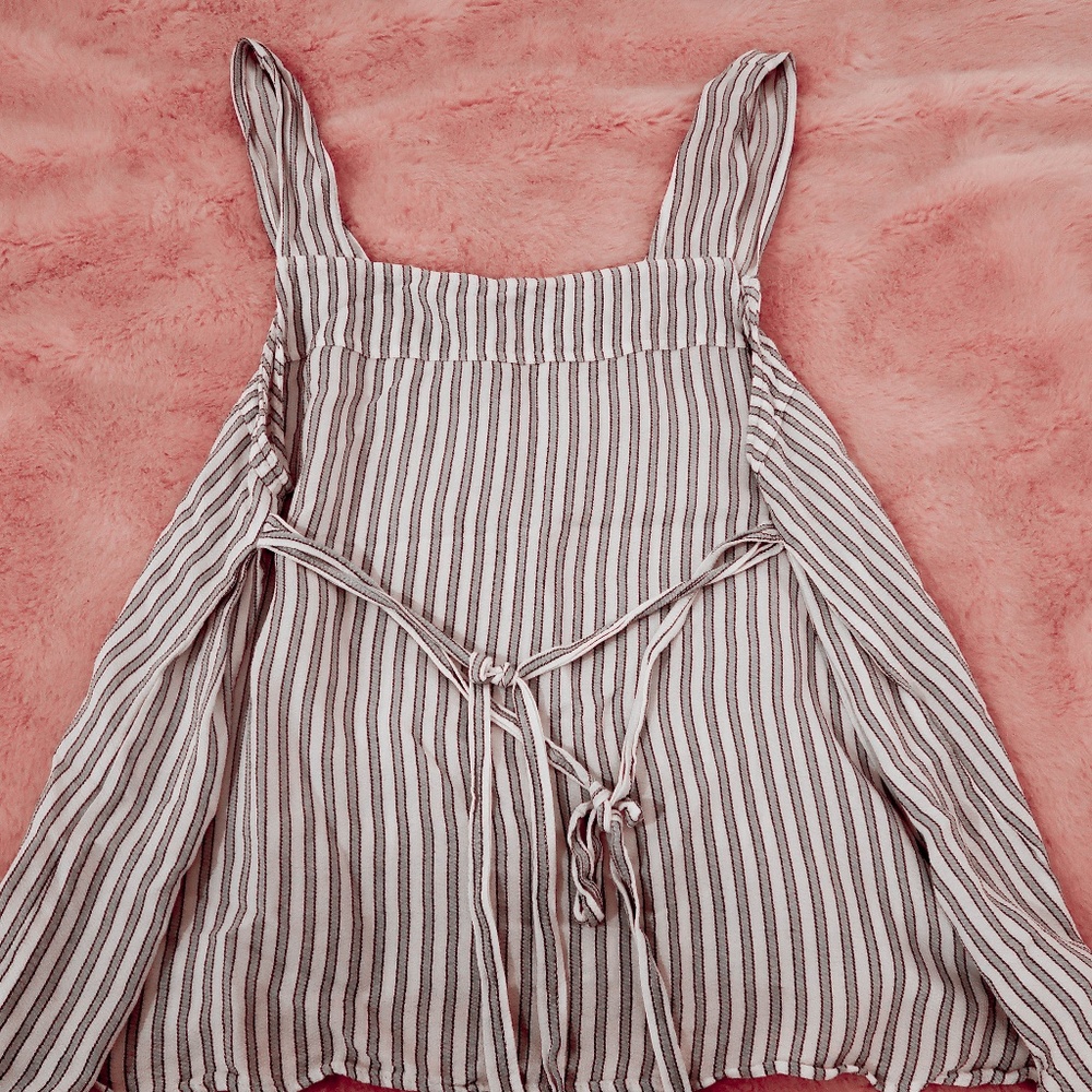 Blue and White striped tank top